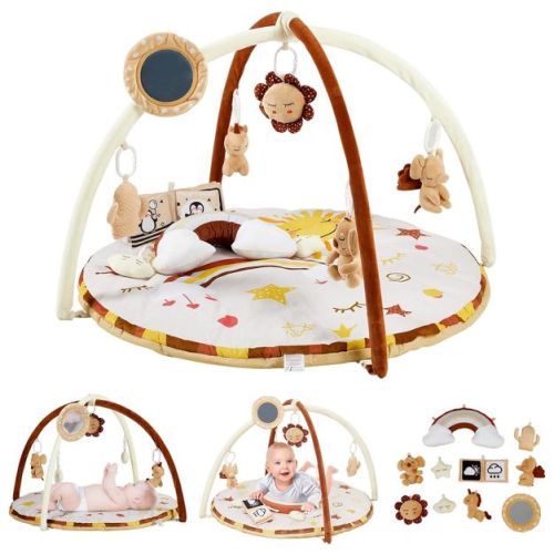 Baby Play Mat with Play Arch, Baby Play Mat with Removable Hanging Toys, Ideal for Stomach Position, Crawling and Playing, for Newborn to Toddler