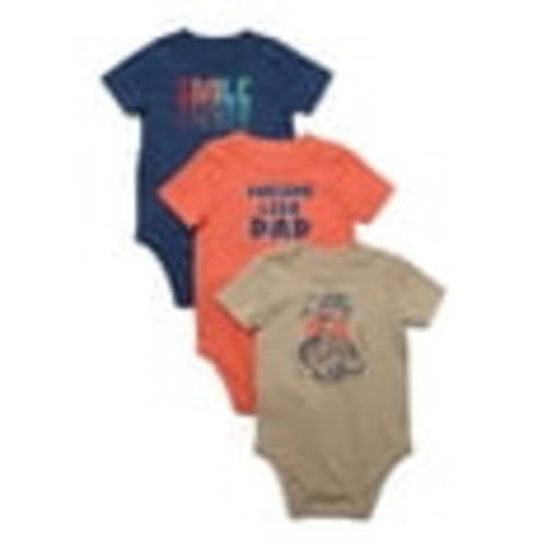 Garanimals Baby Boys Graphic Bodysuits with Short-Sleeves, 3-Pack, Sizes 0-24M