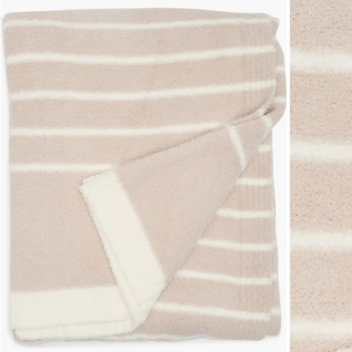 Horizontal Stripe Throw Blanket (stone pearl)