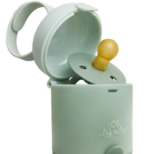 Itzy Ritzy Pacifier Holder - Dual-Sided Pacifier Case with Strap to Keep Clean & Dirty Pacifiers Separate, Paci Holder for Diaper Bag & Stroller (P | MacroBaby
