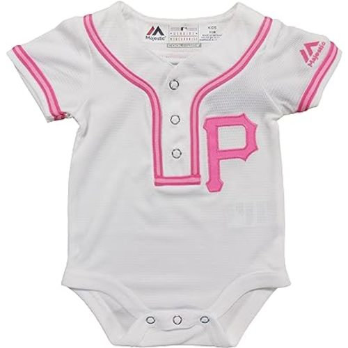 Pittsburgh Pirates Girls Newborn White Pink Cool Base Creeper