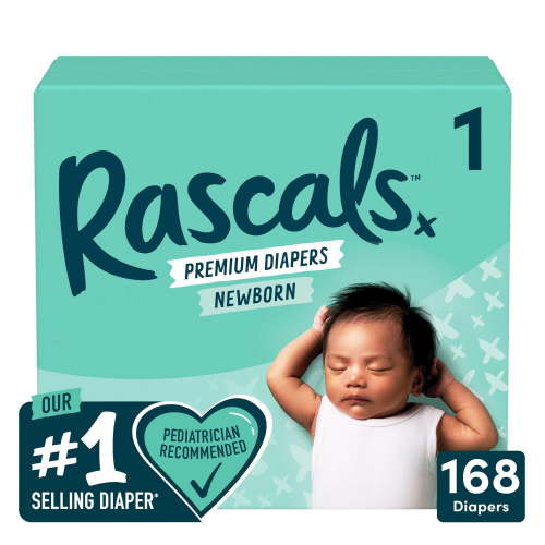 Rascals Premium Jumbo Diapers, Unisex Baby Diaper
