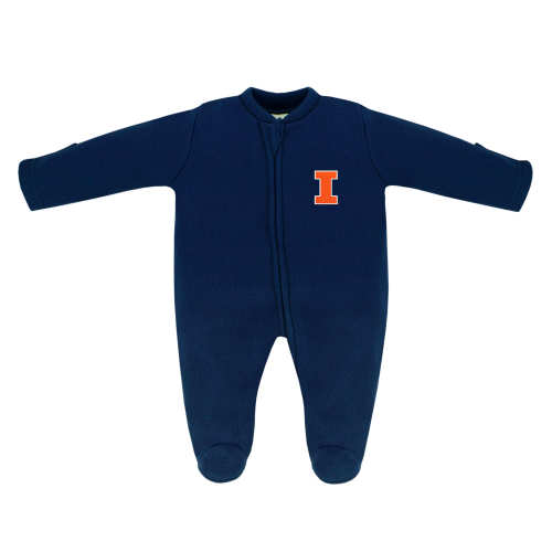 Illinois Fighting Illini Fleece Footed Romper | College Baby