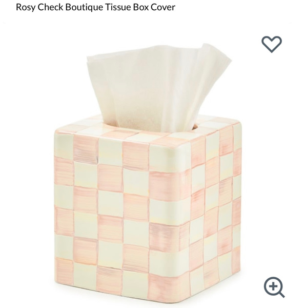 MacKenzie-Childs | Rosy Check Boutique Tissue Box Cover