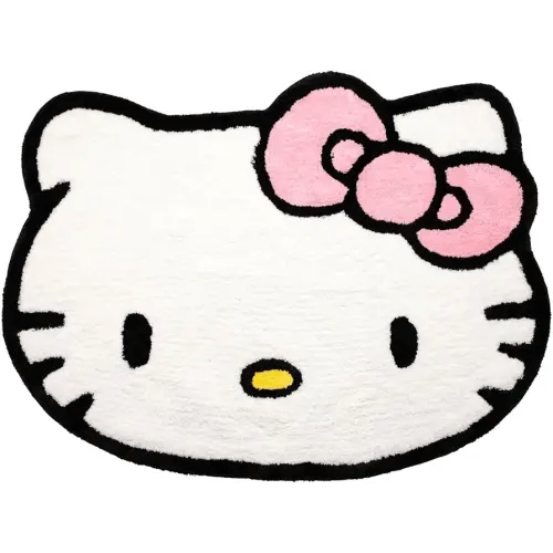 Jay Franco Hello Kitty Plush White Fluffy Accent Rug - 4 x 3 ft Area Rug for Bedroom or Living Room Decor