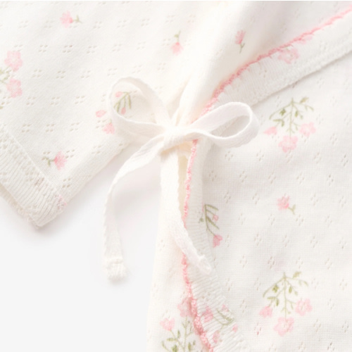 Folklore Floral Organic Cotton Pointelle Layette 2PC Set – Elegant Baby