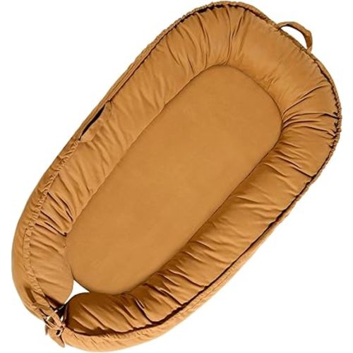 Baby Lounger - Baby Lounger Pillow for Newborn 0-24 Months, Infant Lounger with Soft Breathable Cotton Cover, Lightweight Portable Baby Nest for Tummy, Co Sleeping or Travel