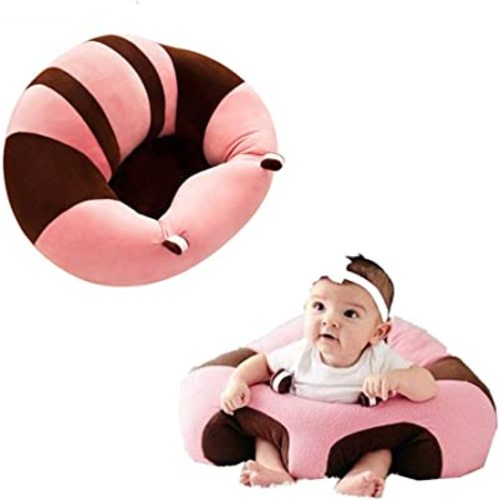 SealSee Baby Support Seat Sofa Plush Soft Animal Shaped Baby Learning to Sit Chair Keep Sitting Posture Comfortable for 3-16 Months Baby (Pink)
