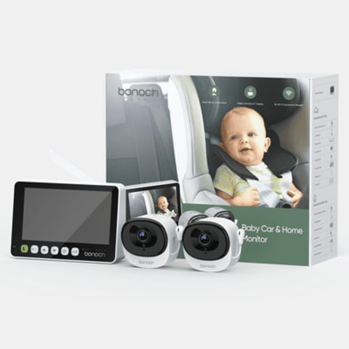 bonoch 2-in-1 Car Home Dual-Use Baby Monitor, 5" 1080P Wireless Car Cameras