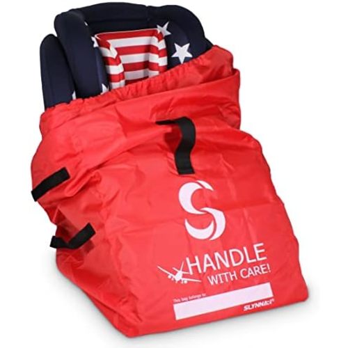 Car Seat Travel Bag for Airplane - Fits Convertible Car Seats, Infant carriers & Booster Seats, Red Upgrade (Red Upgrade)