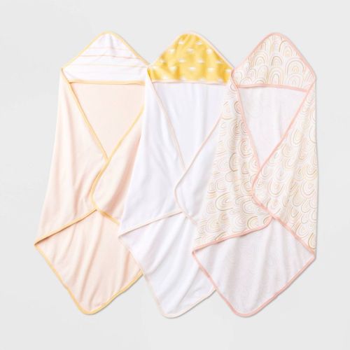 Baby Girls' 3pk Hooded Towel - Cloud Island™, Color: Pink
