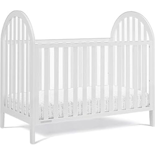 Delta Children Milano 4-in-1 Convertible Crib - Greenguard Gold Certified, Bianca White