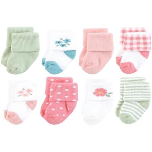 Hudson Baby Baby Girls' Cotton Rich Newborn and Terry Socks