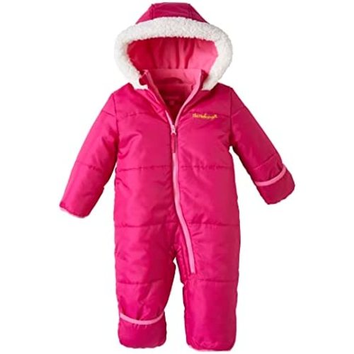 Pink Platinum Baby Girls' One-Piece Puffer Winter Snowsuit with Hood (Newborn & Infant)
