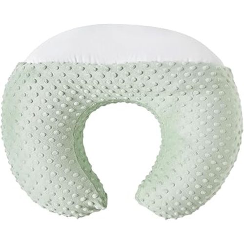 Nursing Pillow and Positioner Breastfeeding and Bottle Feeding, Propping Baby, Tummy Time, Sitting Support, with Removable Polyester Cover, dots Fabric, for Baby Boy Girl(Bay)