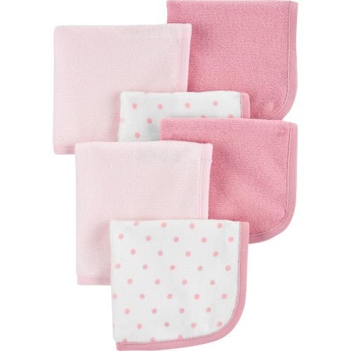 6-Pack Washcloths - Pink/White