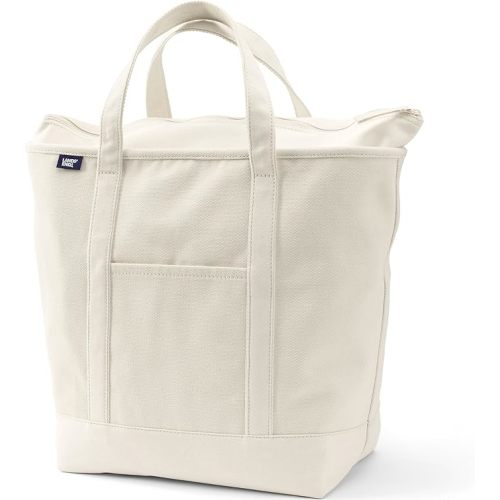 Lands' End Zip Top Canvas Tote Bag