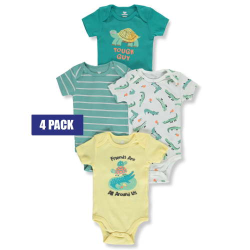 Koala Baby Baby Boys' 4-Pack Tuff Bodysuits Color: green Size: newborn