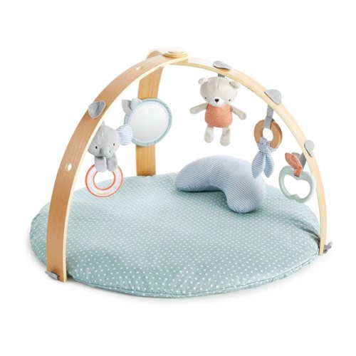 Ingenuity Cozy Spot Reversible Duvet Activity Gym & Play Mat with Wooden Toy bar - Loamy, Newborn and up