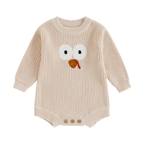 FYBITBO Baby Girl Boy Sweater Knit Oversized Pullover Sweatshirt Romper Onesie Warm Fall Winter Clothes Outfit Newborn