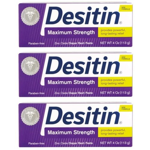 DESITIN Maximum Strength Diaper Rash Paste, 3 Pack (4 Ounce)