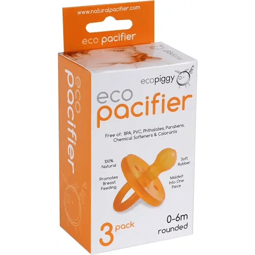 Ecopiggy Ecopacifier Natural Pacifier Rounded (3 Pack) 0-6 Months