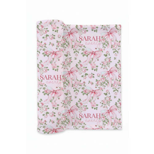 Bows in Bloom Personalized Swaddle Blanket