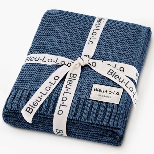 Bleu La La 100% Luxury Organic Cotton Baby Swaddle Blanket For Newborn And Infant Boys And Girls - Sky Blue