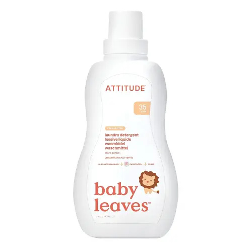 ATTITUDE Baby Laundry Detergent, EWG Verified, Plant and Mineral-Based Formula, HE Compatible, Vegan Household Products, Pear Nectar, 35 Loads, 35.5 Fl Oz