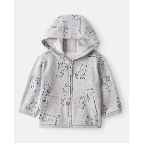 Baby Boy DayDream Fleece Dog Print Long-Sleeve Hoodie - Grey - Carter's | Carter's