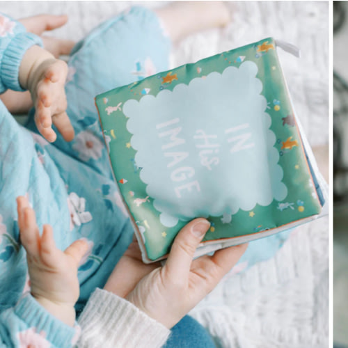 In His Image Fabric Baby Book – Tiny Theologians