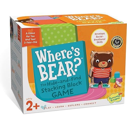 Peaceable Kingdom Where's Bear? The Hide and Find Stacking Block Game for 2 Year Olds