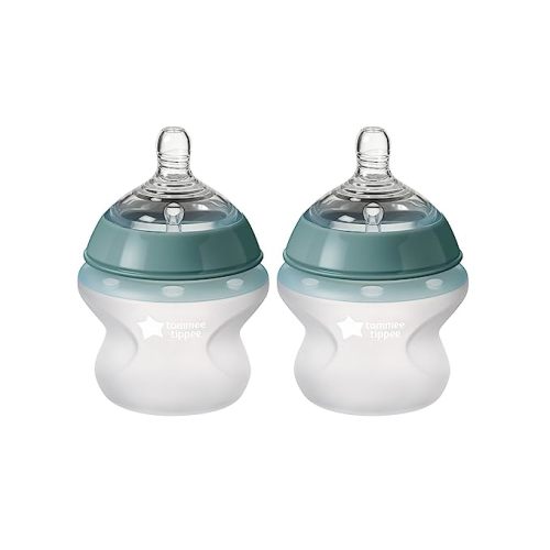 Tommee Tippee Closer to Nature Soft Feel Silicone Baby Bottle, 5oz, 2 Count - Clear