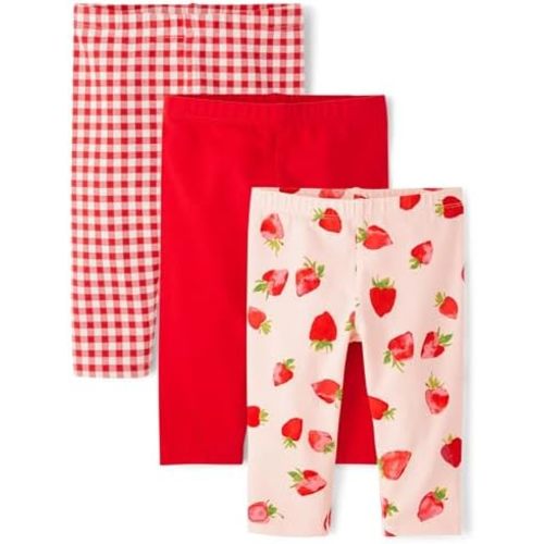 The Children's Place baby girls Daisy Print Knit Capri Leggings