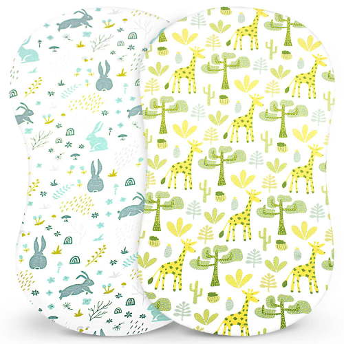 Bublo Baby 2-Piece 160 Thread Count Jersey Cotton Bassinet Bed Sheets, Universal Ultra-Soft