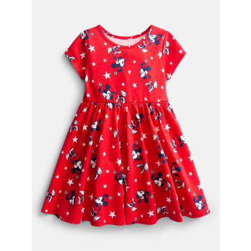 Disney Toddler Girls Starry Minnie Dress with Short Sleeves, Sizes 12M-5T