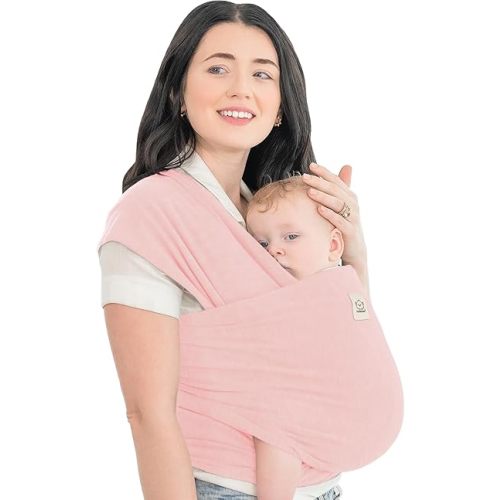 KeaBabies Baby Wrap Carrier - All in 1 Original Baby Carrier Newborn to Toddler Sling, Easy to Wear, Hands Free Bonding, Lightweight, Breathable Infant Wraps (Dusty Pink)