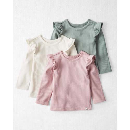 Baby 3-Pack Organic Cotton Rib Flutter Tops - Little Planet | Carter's