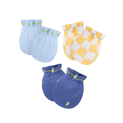 Gerber Baby Boy Adjustable Cotton Mittens, 3-Pack, 0/6 Months