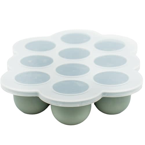 WeeSprout Silicone Baby Food Freezer Tray with Clip-on Lid - Perfect Storage Container for Homemade Baby Food, Vegetable & Fruit Purees, and Breast Milk