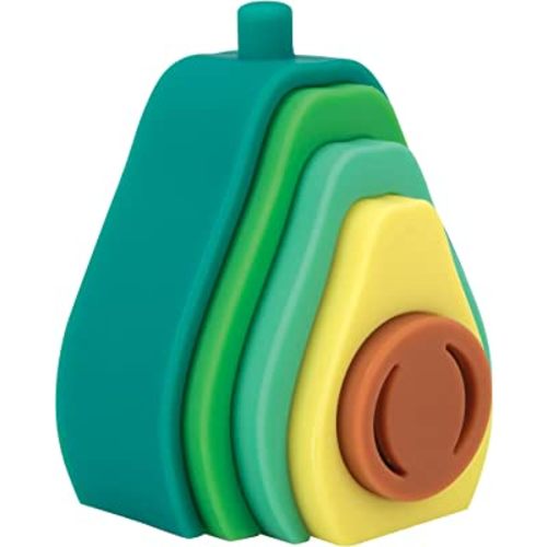 Nuby Soft Silicone Stackable Avocado Interactive Toy for Early Development, Creativity, 12+ Months