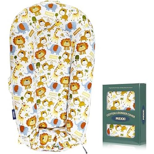 Infant Lounger Baby Nest Replacement Cover | Hypoallergenic | Premium | [Fits Dockatot Deluxe+] (Cover Only) (Happy Animals)