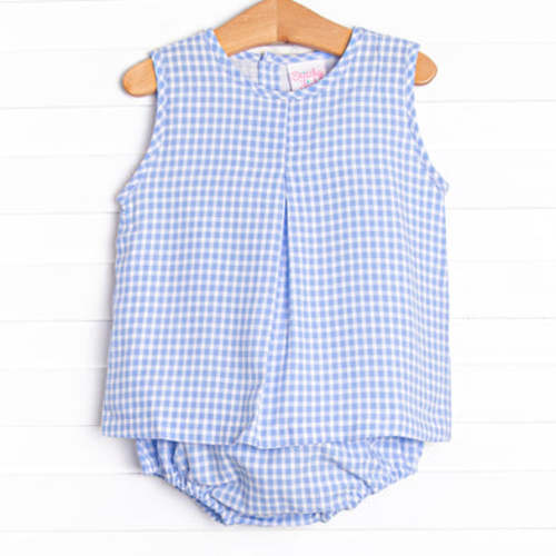 Tatum Diaper Set, Blue Gingham – Stitchy Fish