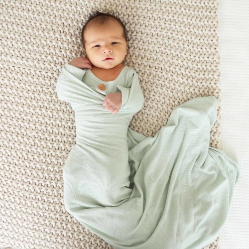 Pistachio Waffle Bamboo Oversized Swaddle Blanket