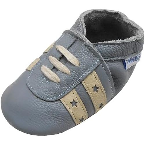 YIHAKIDS Baby Leather Shoes Soft Sole First Walking Moccasins Infants Toddler Boys Girls Crawling Slippers Slip-on Shoes with Elastic Ankle