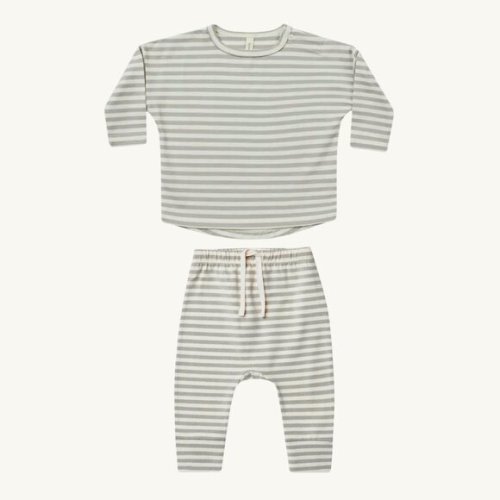NWT - Quincy Mae pistachio striped set