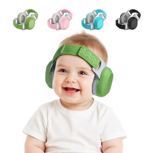 Bella's Friends Baby Ear Protection for Infants&Toddlers(3–48 Months) - Lightweight 24dB Noise Cancelling Headphones - Safe fit & Comfort Earmuffs - Against Hearing Damage & Improves Sleep,Green