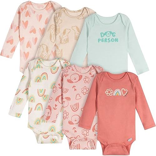 Onesies Brand unisex-baby 6-pack Long Sleeve Bodysuits