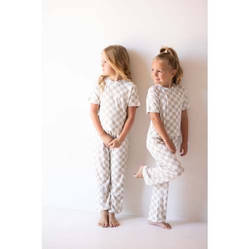 Child Boxy Tee Lounge Set | Checkerboard
