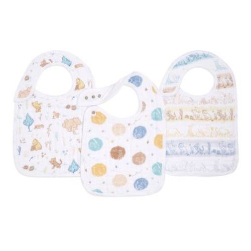 Disney Baby Essentials 3pk Muslin Snap Bib Disney - Winnie And Friends